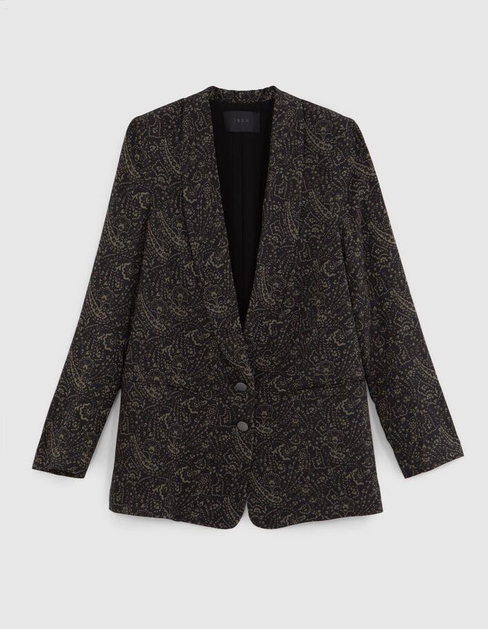 Women’s khaki LENZING™ ECOVERO™ floral paisley jacket - IKKS