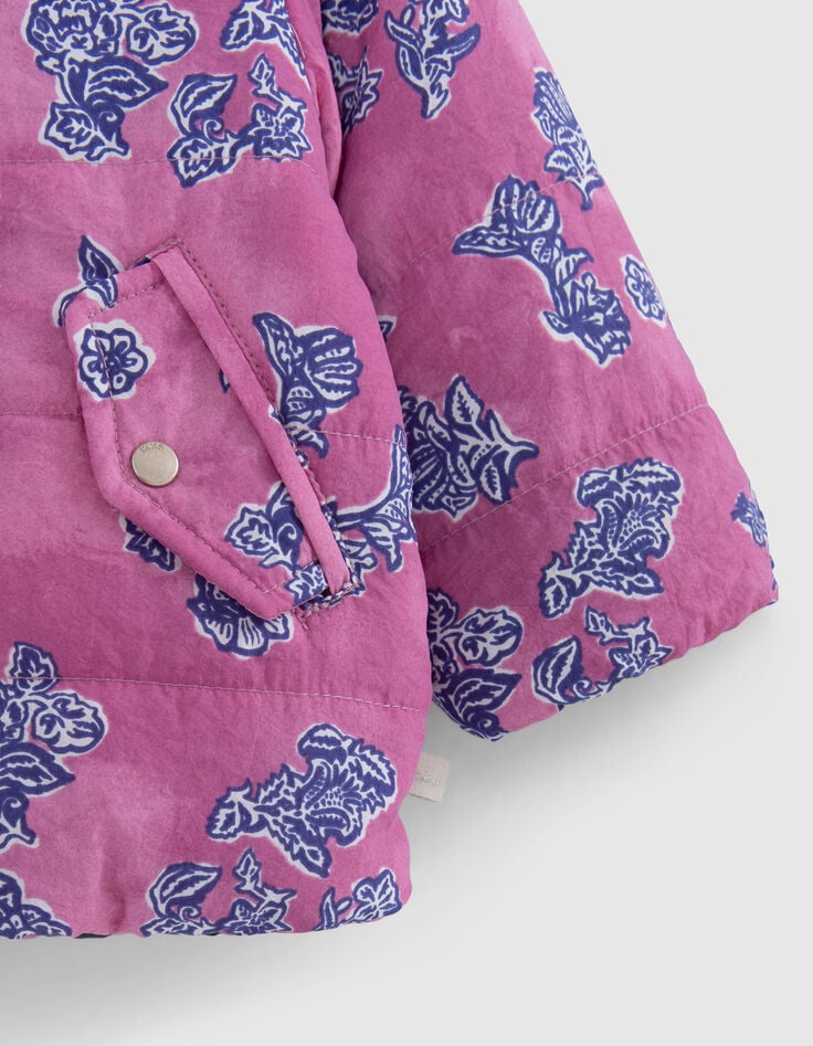 Baby-M&auml;dchen Wende-Steppjacke Marineblau/Indische Blumen-5