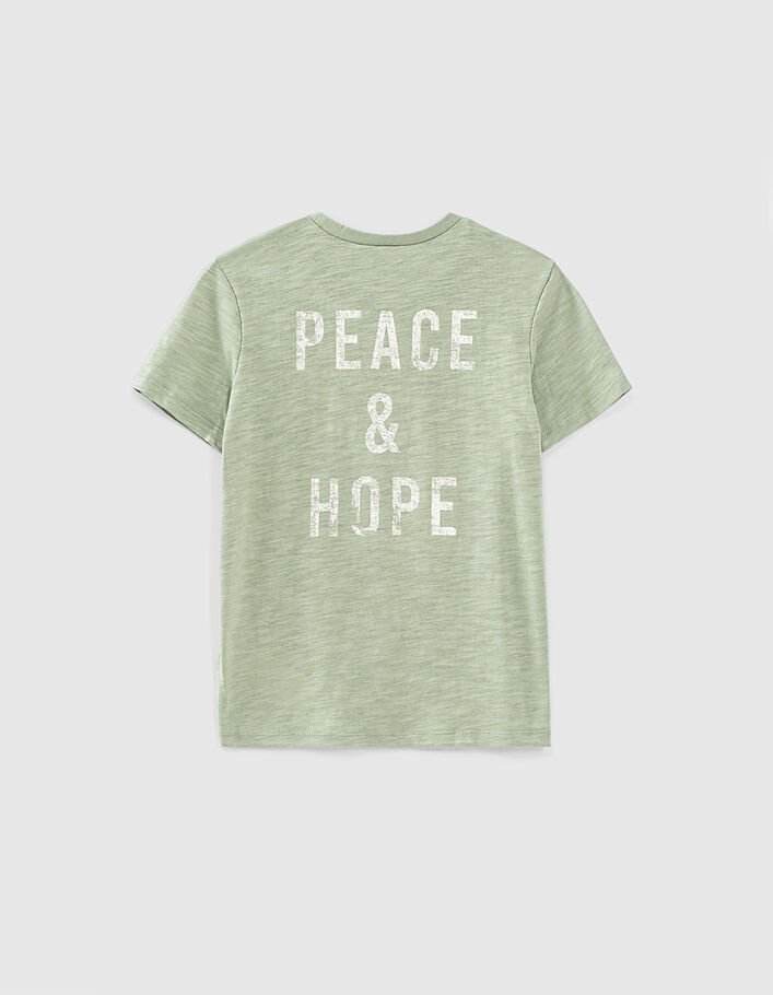Boys’ almond organic T-shirt with Peace&Love symbol - IKKS