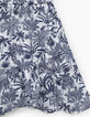 Gebroken witte jurk blauwe palmprint meisjes-5