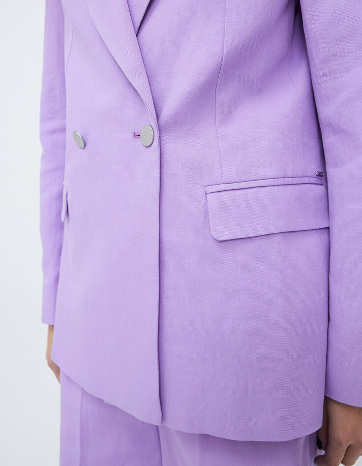 Veste de tailleur lilas à double boutonnage Femme-3