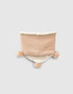 Snood rose poudré tricot bordé lurex bébé fille-2