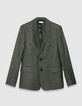 Men’s grey tweed-look suit jacket-5