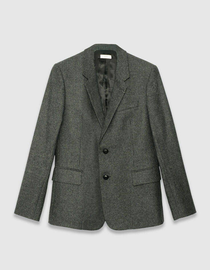 Men’s grey tweed-look suit jacket-5