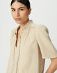 Top en gaze de coton beige clair pour femme-4