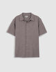 Chemise easy grise maille manches courtes Homme-5