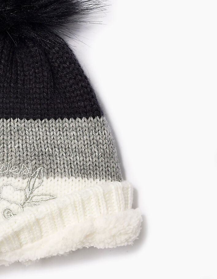 Gorro tricolor bebé niña-4