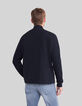 Men's navy mixed-fabric light padded jacket-3