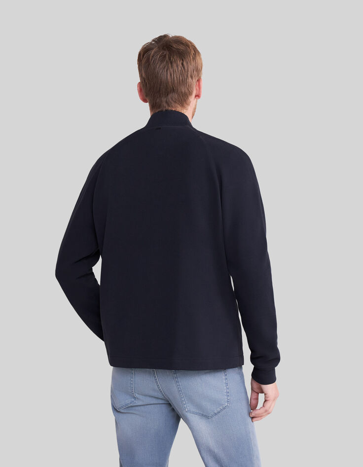 Men's navy mixed-fabric light padded jacket-3