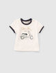 Baby boys' print joggers and white T-shirt outfit-3