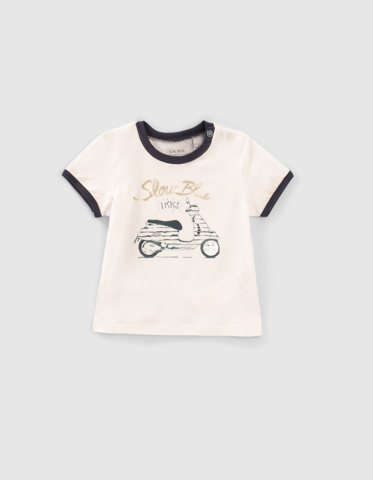 Baby boys' print joggers and white T-shirt outfit-3