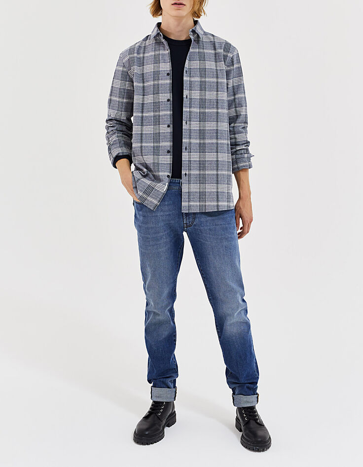 Chemise REGULAR marine à carreaux Homme-6