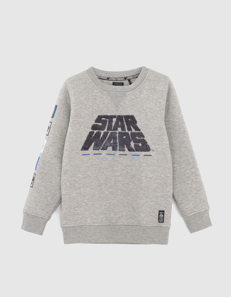 Boys’ grey IKKS–STAR WARS™ embroidered sequin sweatshirt-1