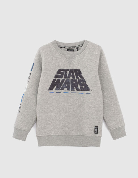 Boys’ grey IKKS–STAR WARS™ embroidered sequin sweatshirt