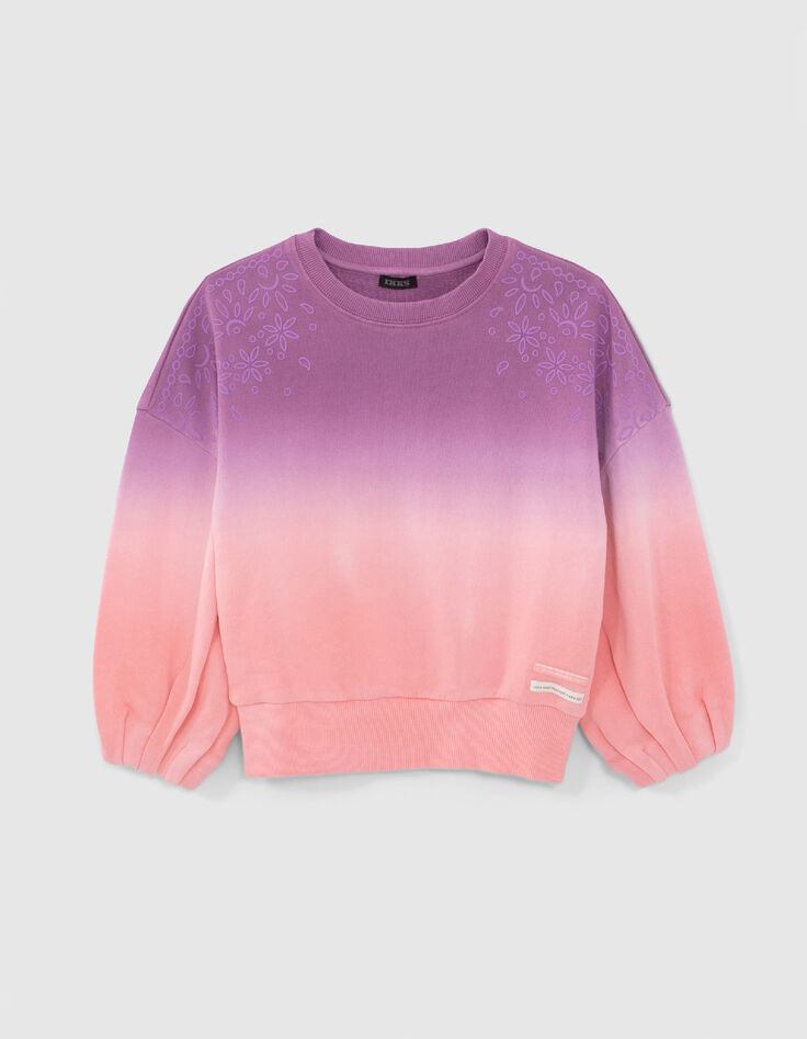 Sudadera rosa felpa efecto deep dye ni&ntilde;a-1