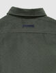 Khaki Jungenhemd lange Ärmel Velours Punkte-7