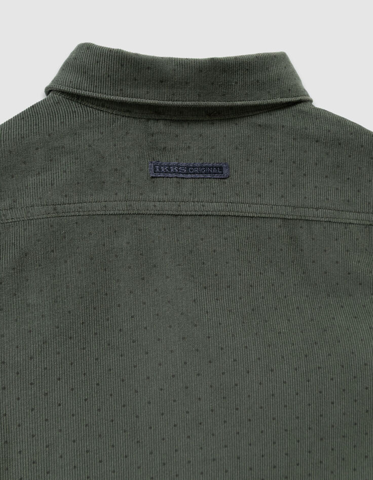 Khaki Jungenhemd lange Ärmel Velours Punkte-7 Khaki Jungenhemd lange Ärmel Velours Punkte-7