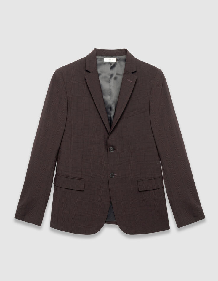 Men’s plum check TRAVEL SUIT suit jacket-7
