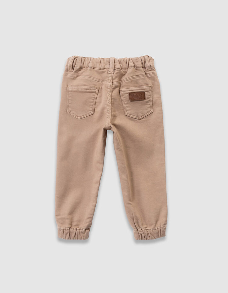 Boys’ beige loose jeans with elasticated waist-3