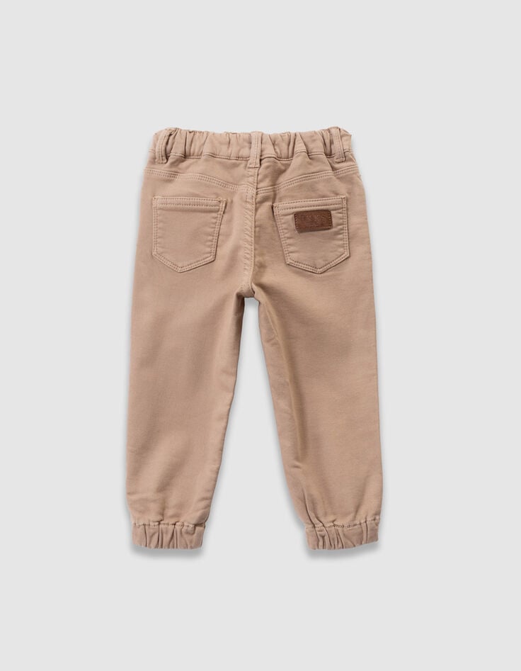 Boys’ beige loose jeans with elasticated waist-3 Boys’ beige loose jeans with elasticated waist-3