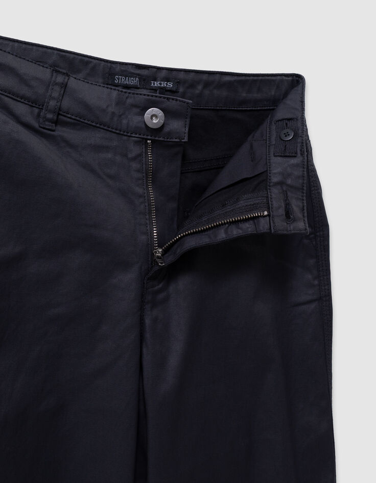 Rechte zwarte gecoate jeans meisjes-7