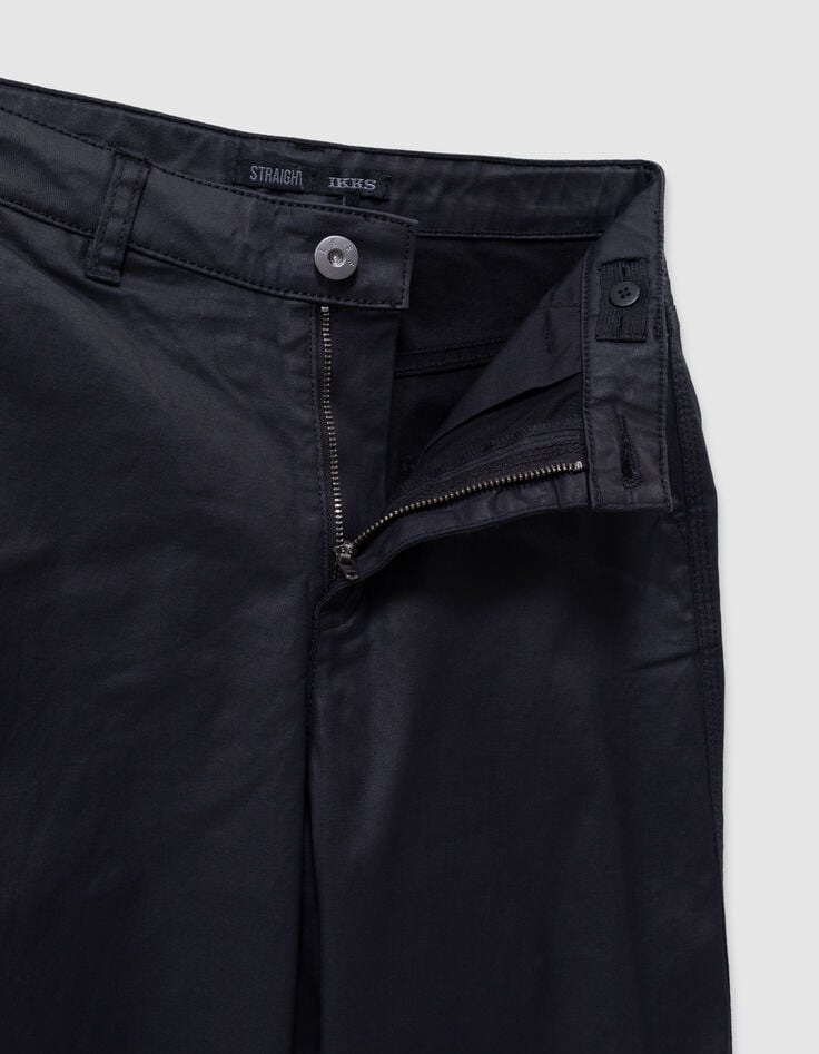 Rechte zwarte gecoate jeans meisjes-7 Rechte zwarte gecoate jeans meisjes-7