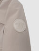 Boy's recycled beige parka with magnetic fastening-4