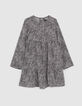 Robe noire Lenzing™ Ecovero™ imprimé graphique fille-1