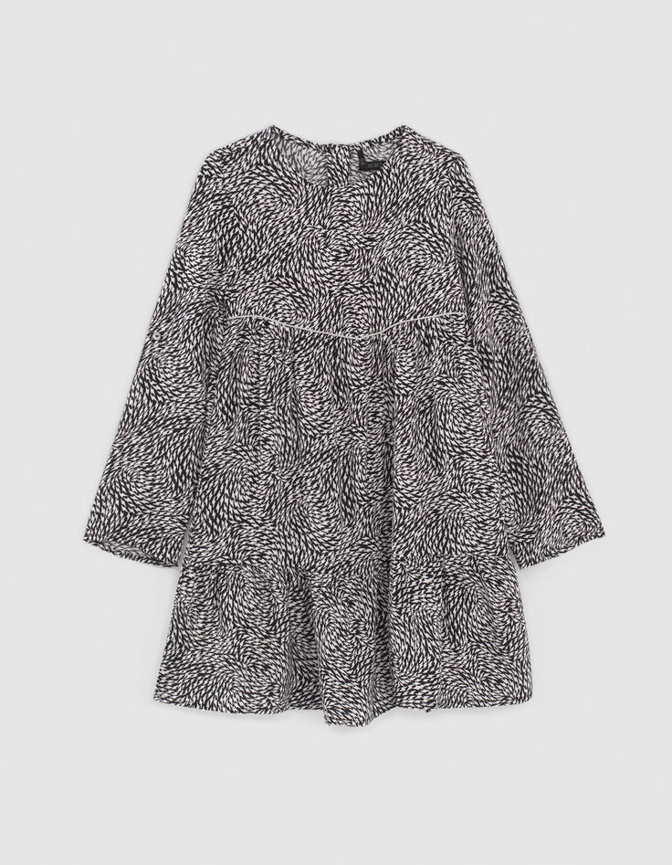 Robe noire Lenzing™ Ecovero™ imprimé graphique fille-1