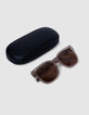 Beige Sonnenbrille Charly dunkelbraune Gläser-5