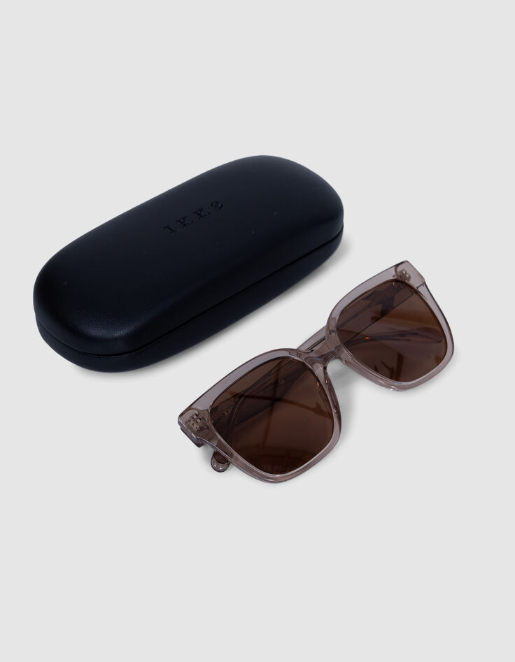 Beige Sonnenbrille Charly dunkelbraune Gläser-5