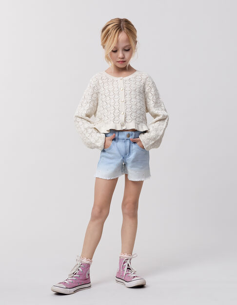Cardigan champagne tricot ajouré lurex fille - IKKS