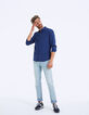 Camisa índigo estampado minimalista Hombre-7