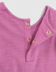 Babymädchen-T-Shirt, Malve, Biobaumwolle, Ethno-Stickmotiv-5