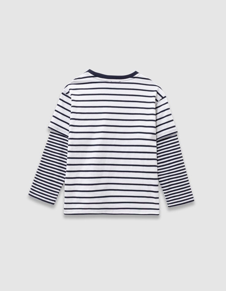 Matrozenshirt biokatoen trompe l'oeil mouwen jongens-5