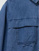 Blauw jeanshemd afneembare kap jongens-9