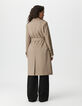Trench largo camel pata de gallo mujer-3