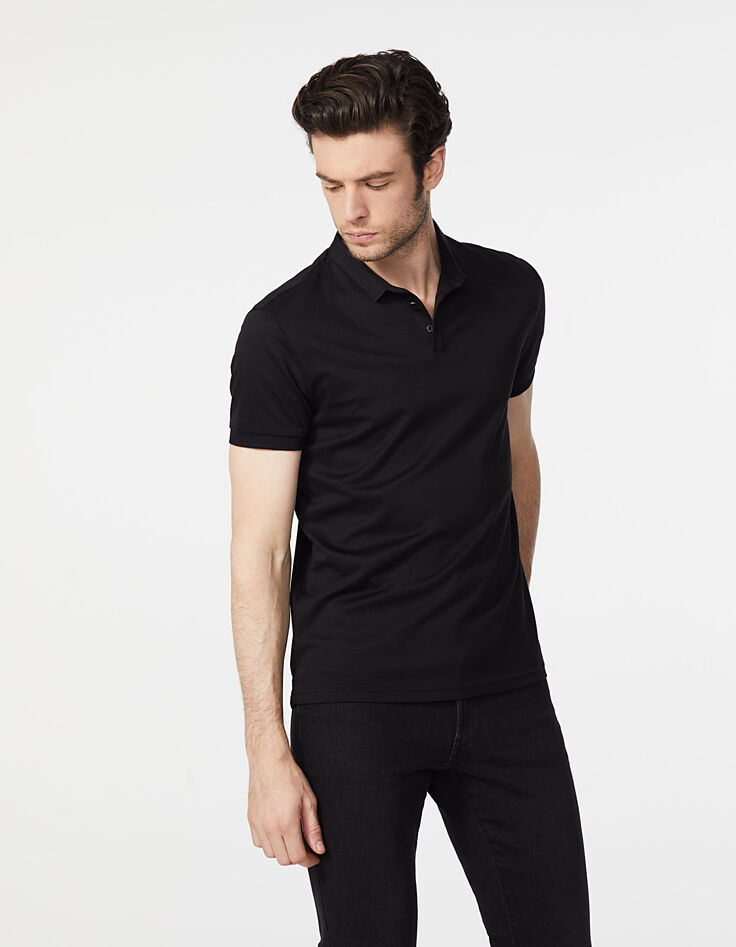 Men’s black Interlock short sleeve polo shirt-5