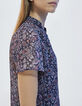 Kurz&auml;rmeliges Damenvoiletop mit Metallic-Paisley-Print-1