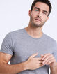 Graues, fein gestreiftes Herren-Mouliné-T-Shirt-5