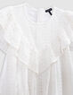 Robe écrue dentelle plastron volanté fille-3