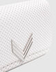 Le sac 111 blanc cuir perfor&eacute; Femme-3
