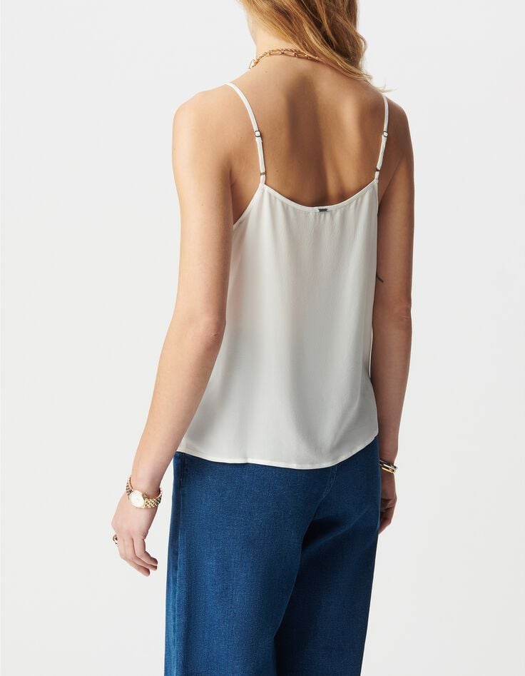 Caraco en soie coloris blanc broderie t&ecirc;te de mort femme-3