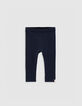Baby girls' black and navy reversible leggings-2 Baby girls' black and navy reversible leggings-2
