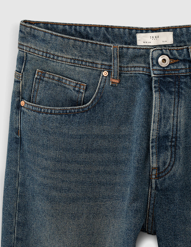 Men’s teal blue Bjorn STRAIGHT jeans-2