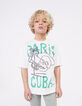 T-shirt blanc coton bio visuel trompettiste gar&ccedil;on-7