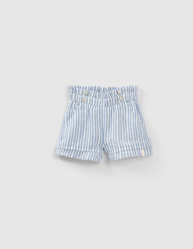 Shorts blancos y azules con rayas bebé niña - IKKS
