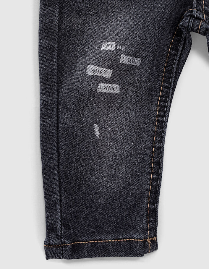 Jeans black used ceintuur ribboord letterprint  - IKKS