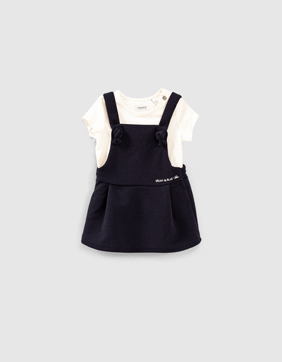 Ensemble robe navy et tee-shirt écru bébé fille - IKKS
