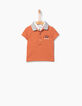 Polo terracota con cuello efecto óptico bebé niño-1